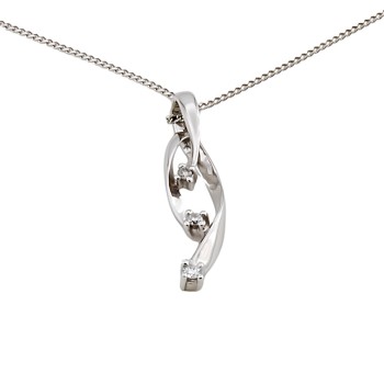 9ct white gold Diamond Pendant with chain